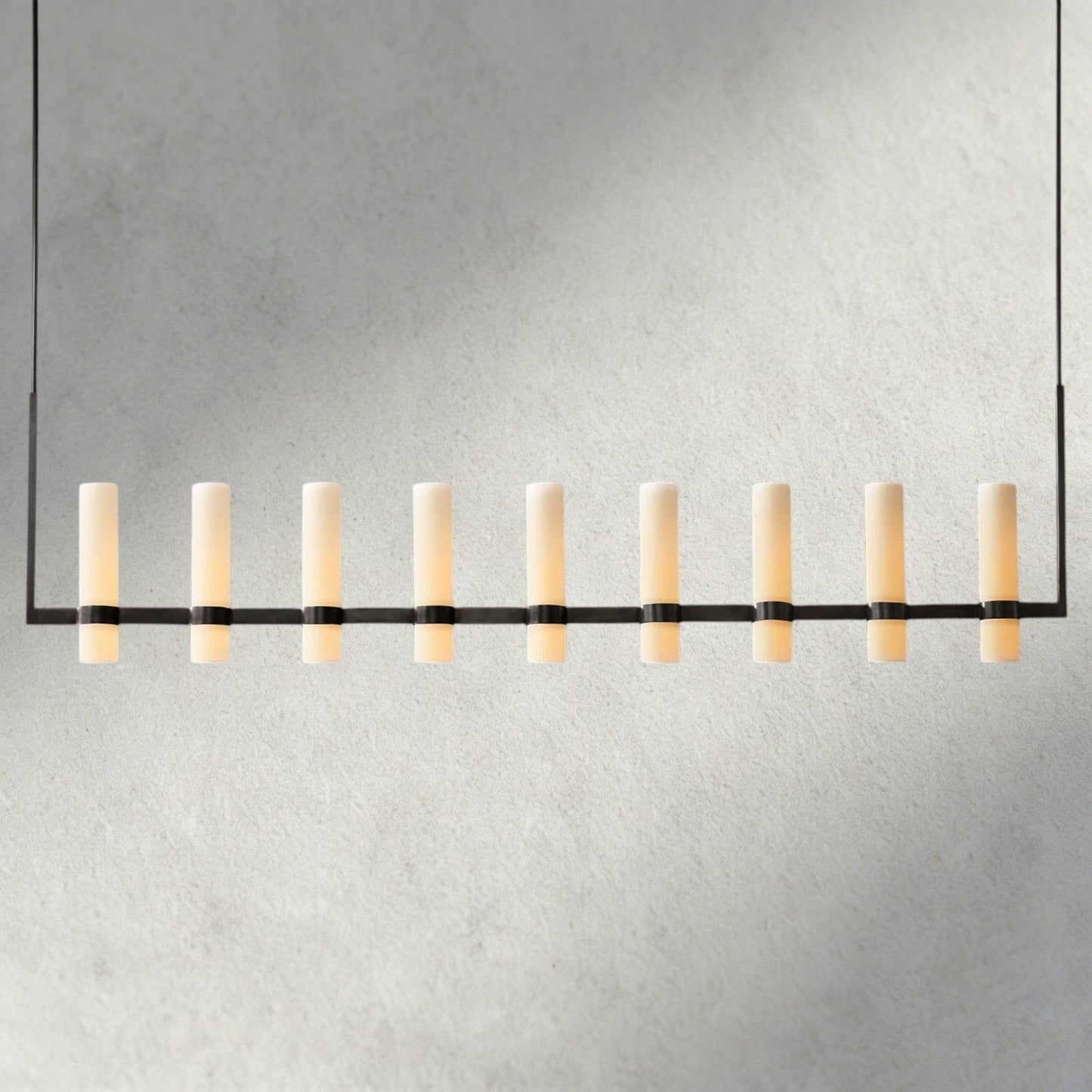 Ravay Linear Milk Glass Chandelier 59", 71" - GILDLAMPS