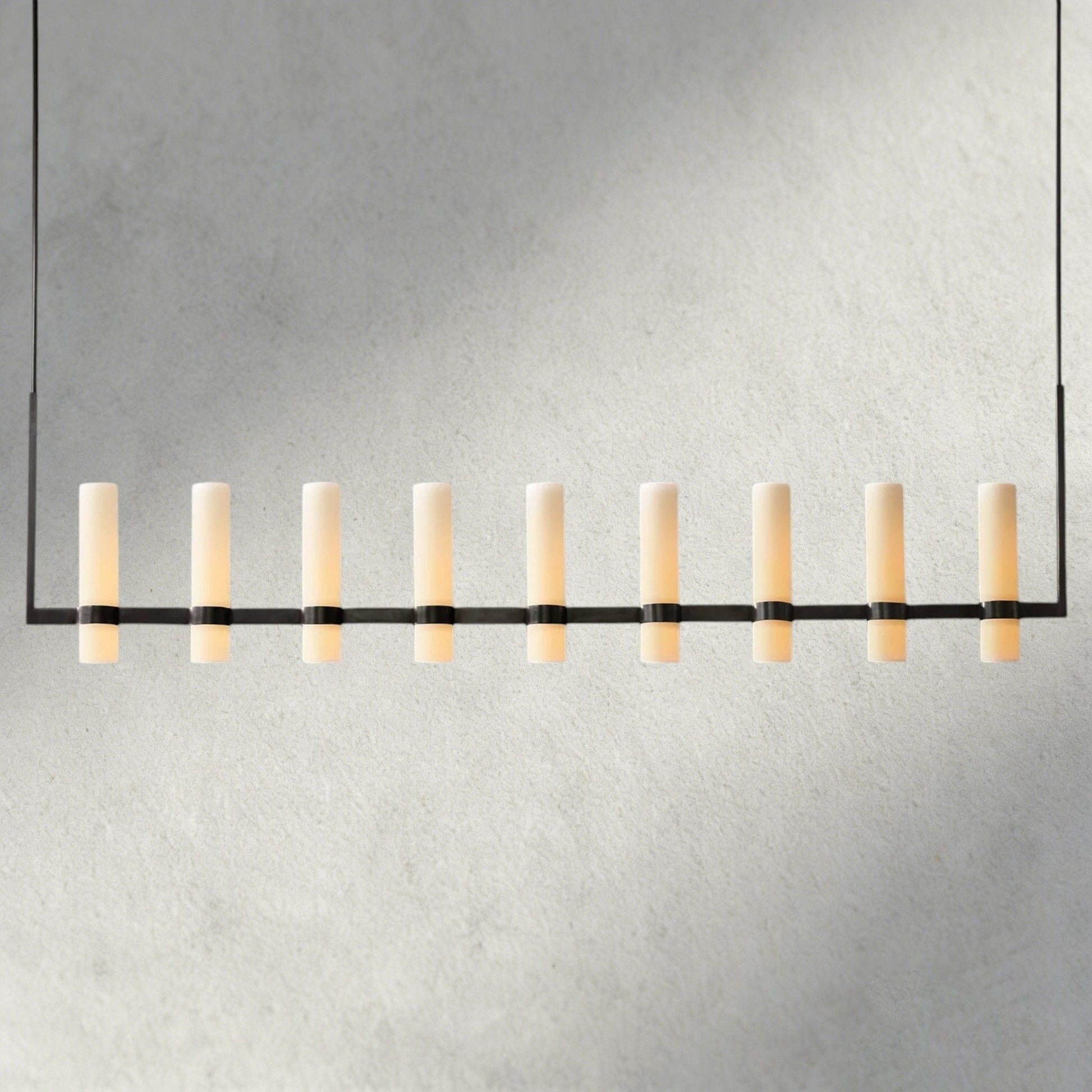 Ravay Linear Milk Glass Chandelier 59", 71" - GILDLAMPS