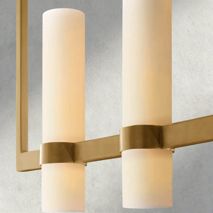 Ravay Linear Milk Glass Chandelier 59", 71" - GILDLAMPS