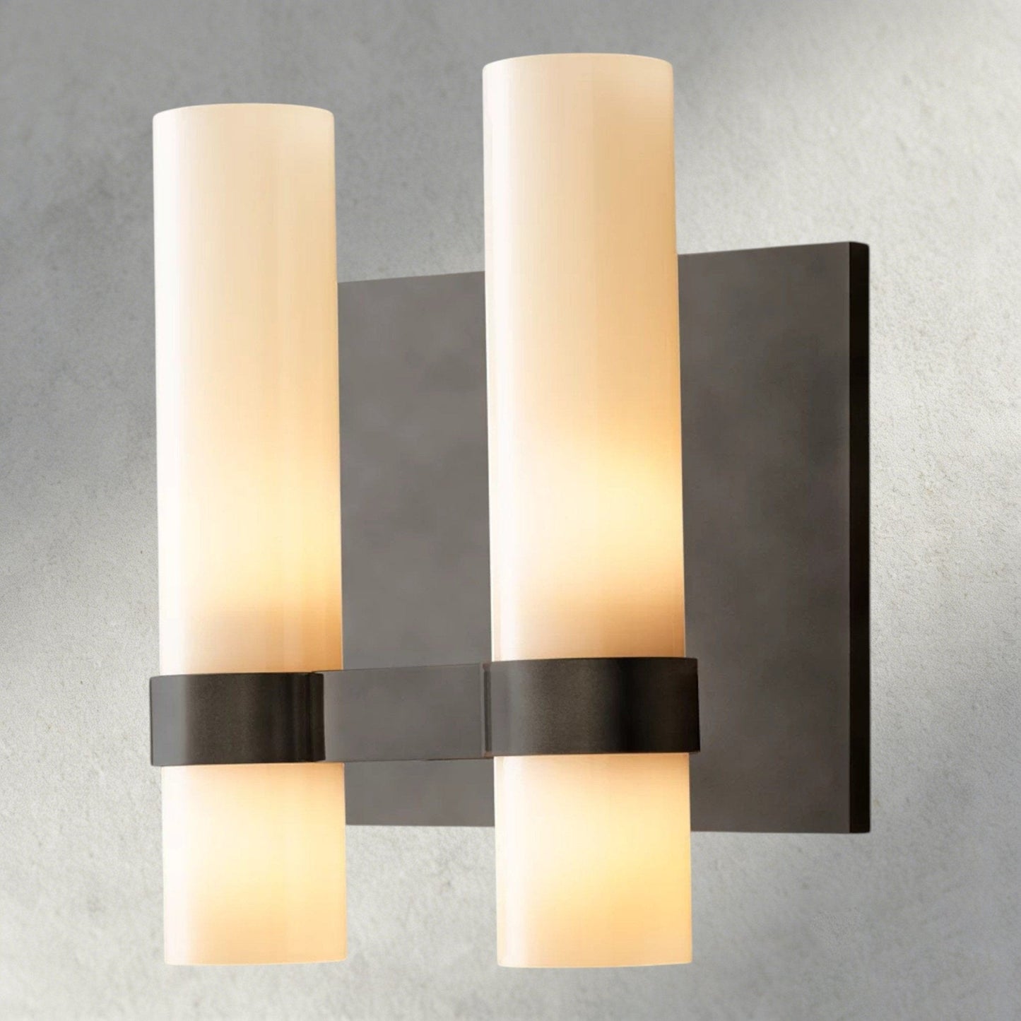 Ravay Milk Glass Double Sconce - GILDLAMPS
