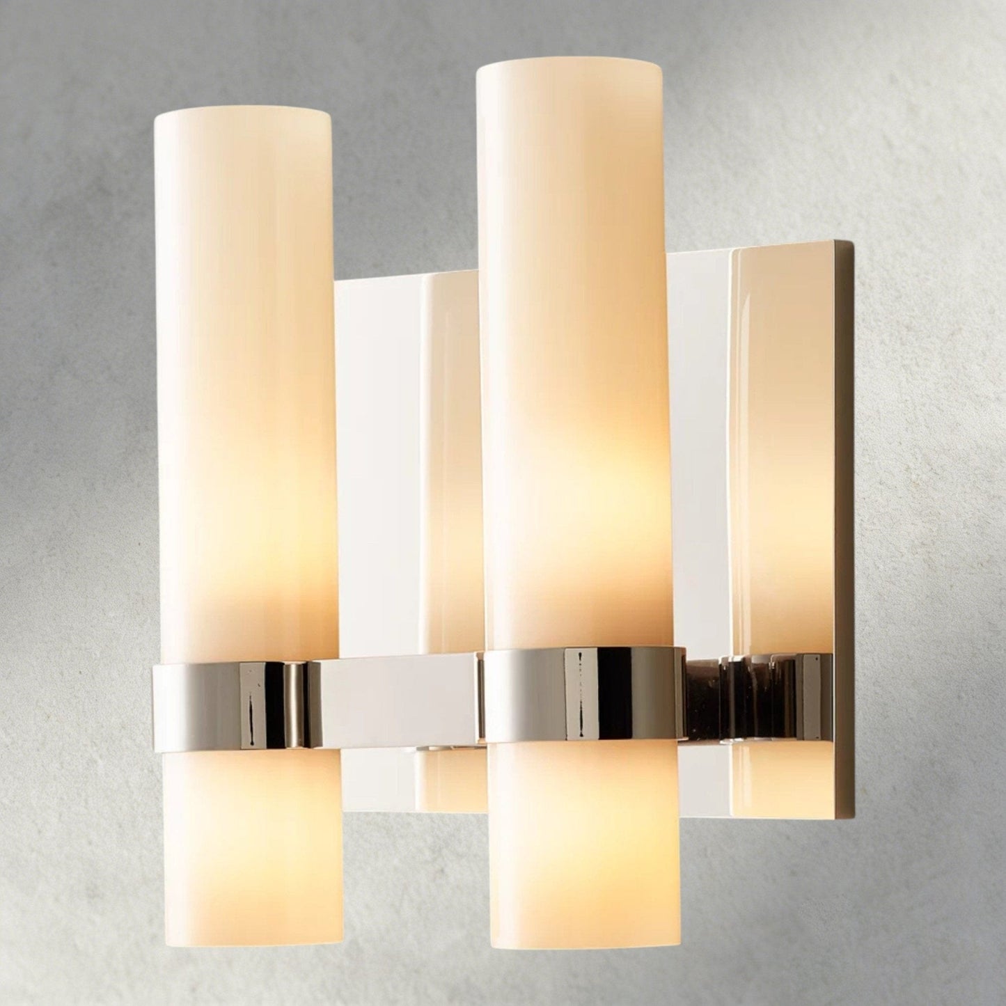 Ravay Milk Glass Double Sconce - GILDLAMPS