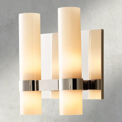 Ravay Milk Glass Double Sconce - GILDLAMPS