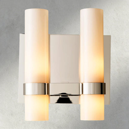 Ravay Milk Glass Double Sconce - GILDLAMPS