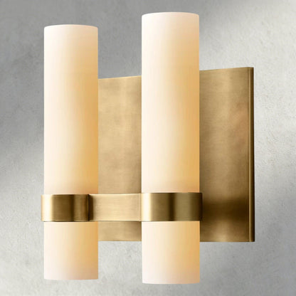 Ravay Milk Glass Double Sconce - GILDLAMPS