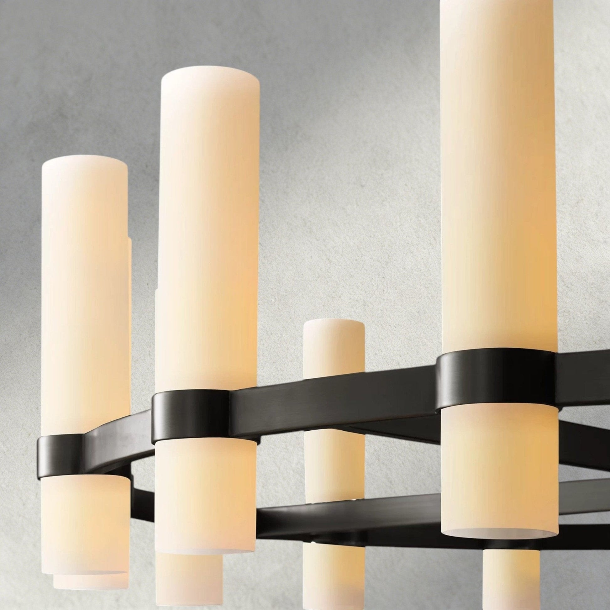 Ravay Round Milk Glass Chandelier 36", 48", 60" - GILDLAMPS