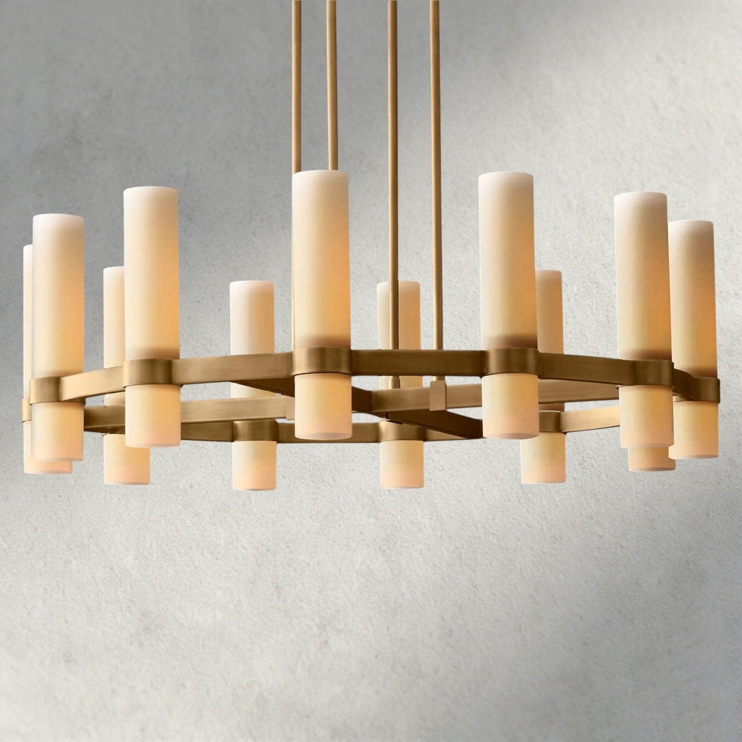 Ravay Round Milk Glass Chandelier 36", 48", 60" - GILDLAMPS