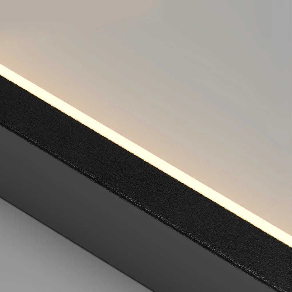 Rectangular Frame Aluminum LED Black Nordic Duplex Stair Chandelier - GILDLAMPS