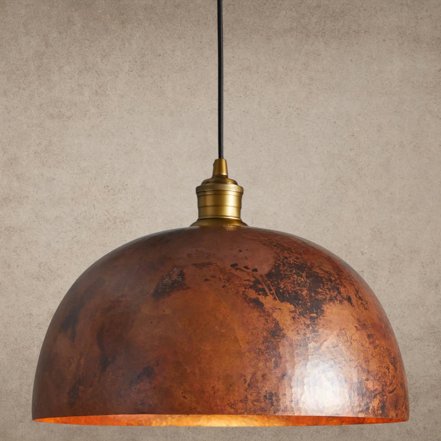 Recycled Metal Dome Pendant 14 inch, 24 inch