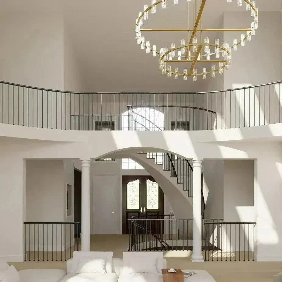 Reger Crystal 2-Tier Round Chandelier 60" for Living Room