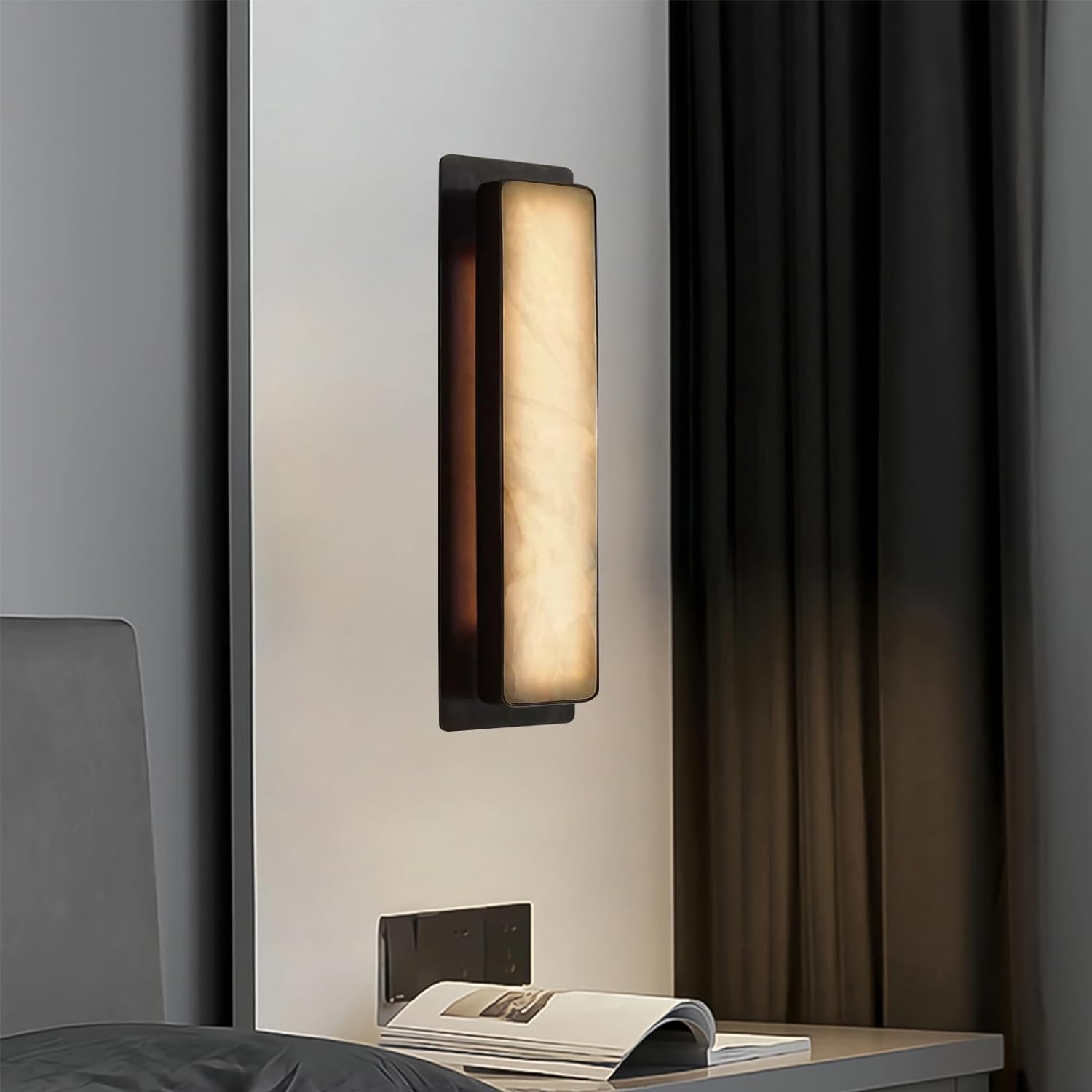 Retangular Alabaster Wall Sconce for All Rooms 20''H - GILDLAMPS
