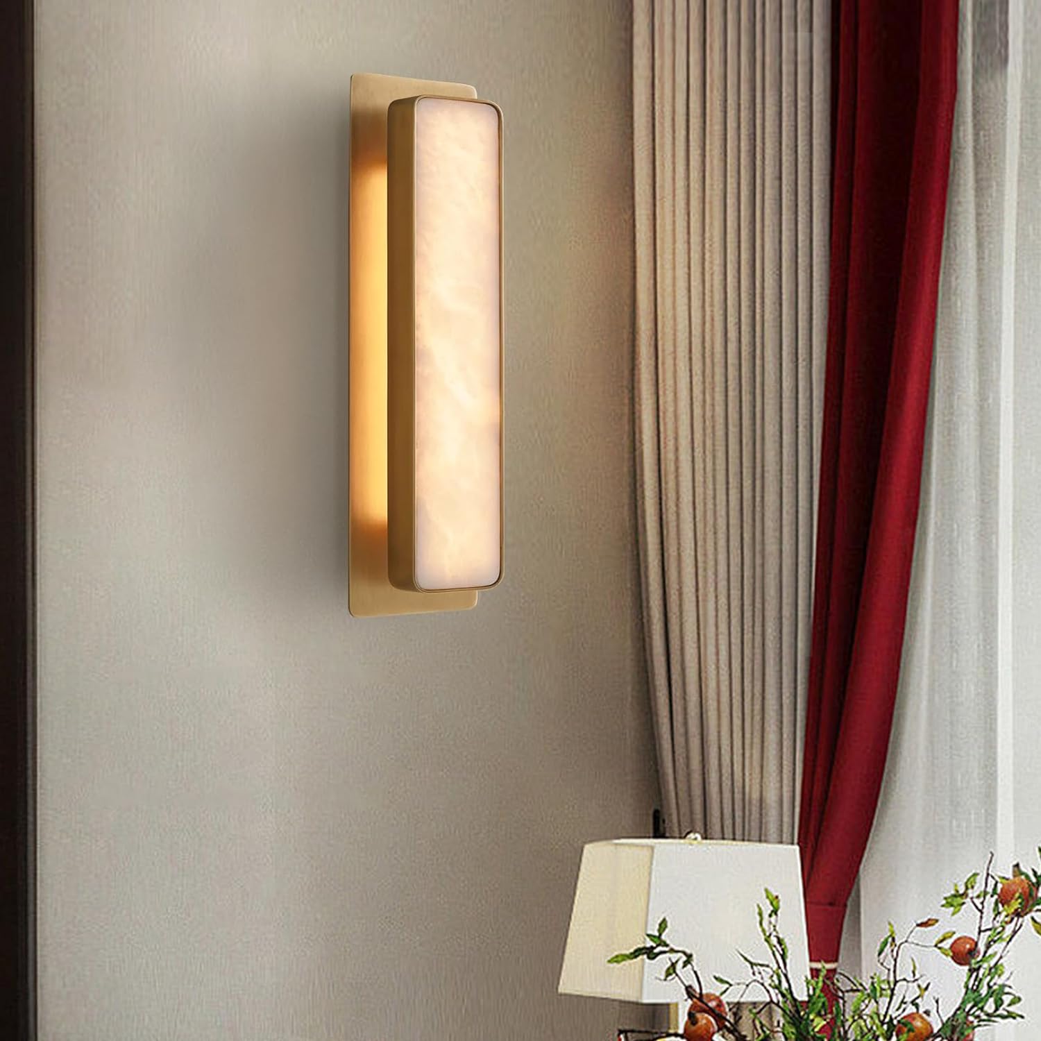 Retangular Alabaster Wall Sconce for All Rooms 20''H - GILDLAMPS