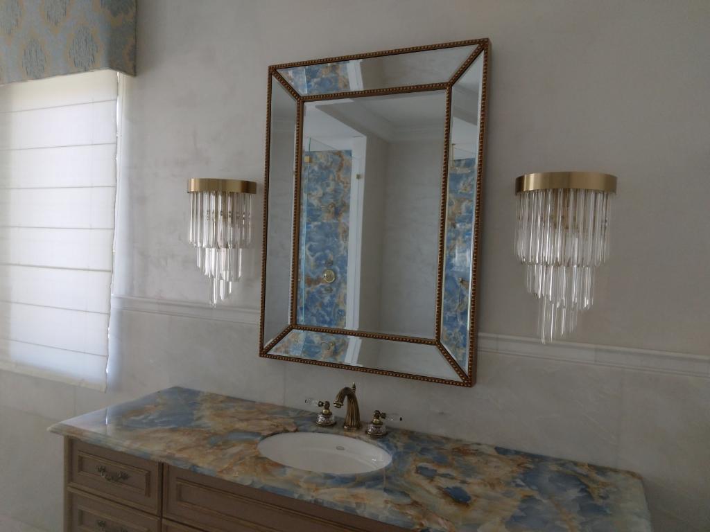 Rhea Palms Crystal Sconce - GILDLAMPS
