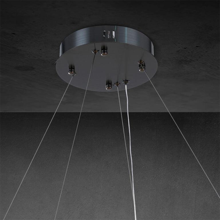 Rivaga 2-Tier Round Calcite Chandelier 60" - GILDLAMPS