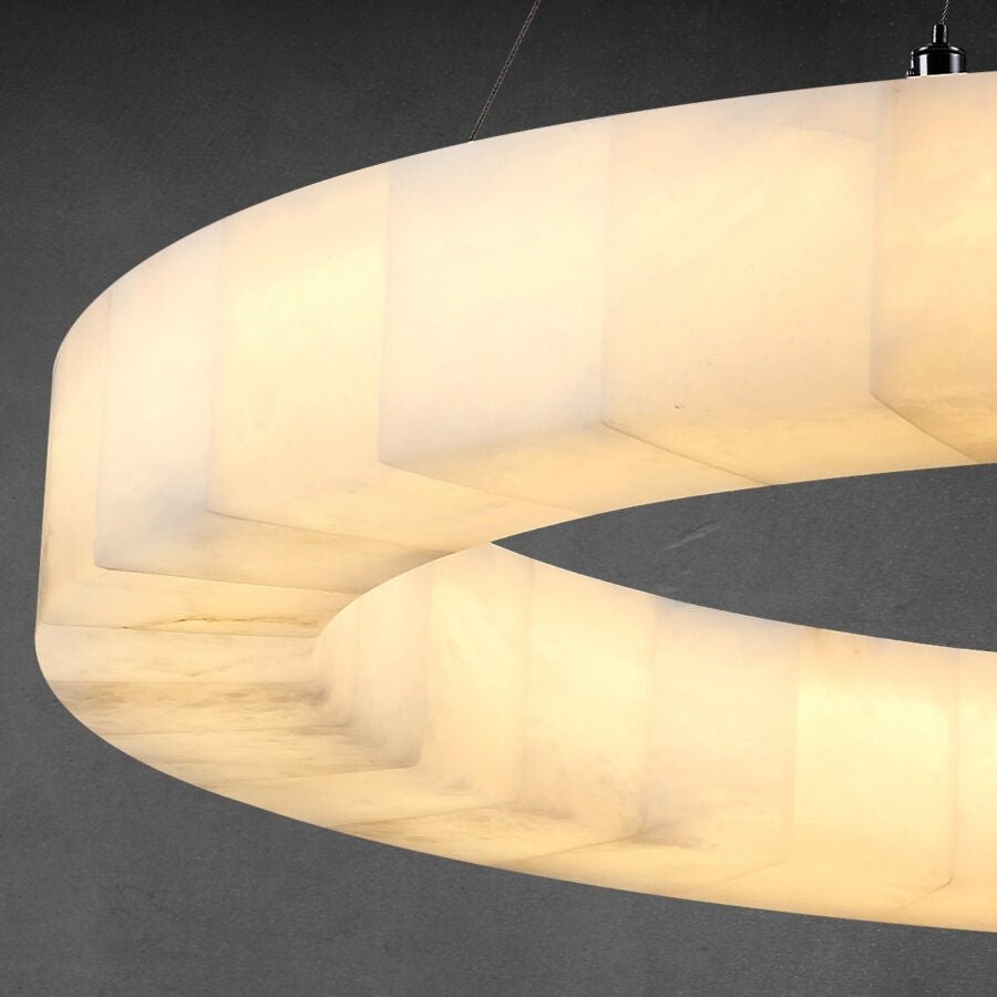 Rivaga Calcite Round Chandelier 31"40"60" - GILDLAMPS