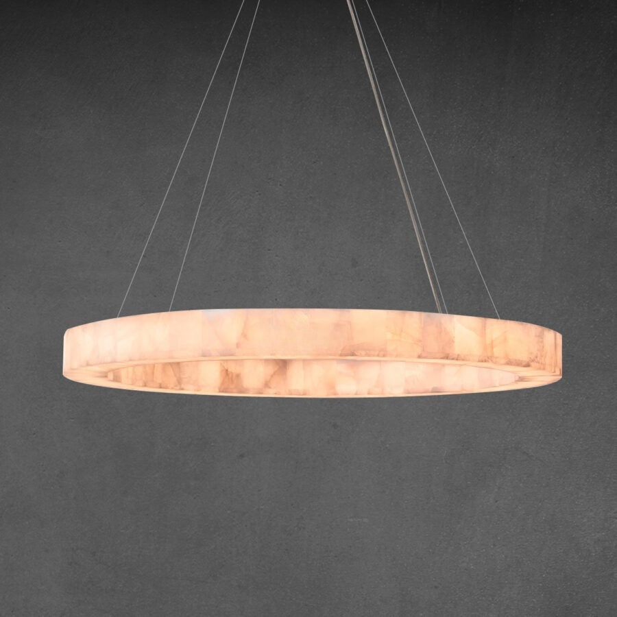 Rivaga Calcite Round Chandelier 31"40"60" - GILDLAMPS
