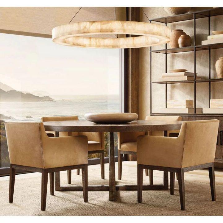 Rivaga Calcite Round Chandelier 31"40"60" - GILDLAMPS