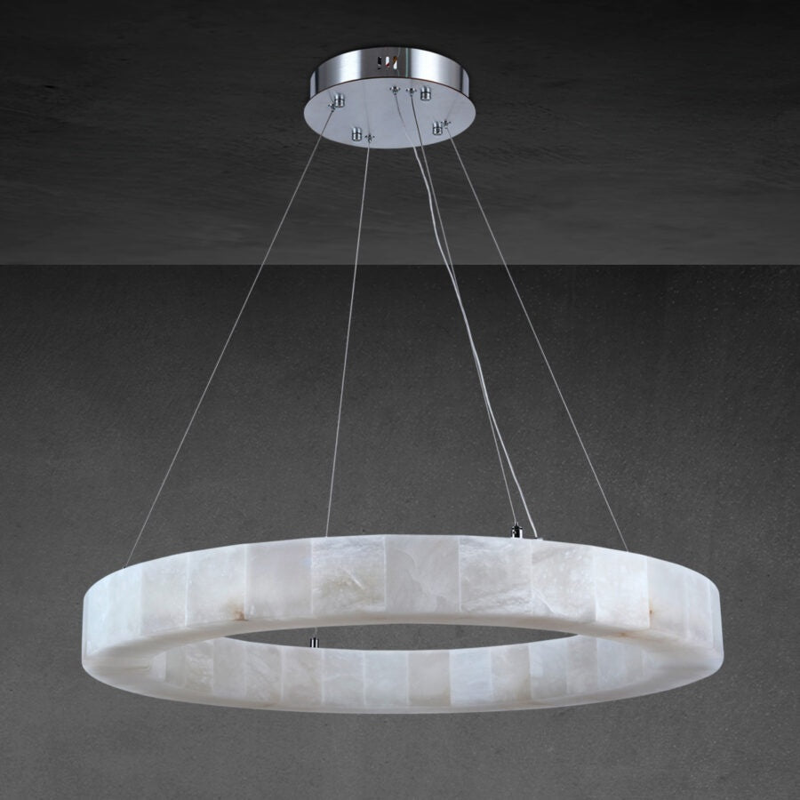 Rivaga Calcite Round Chandelier 31"40"60" - GILDLAMPS