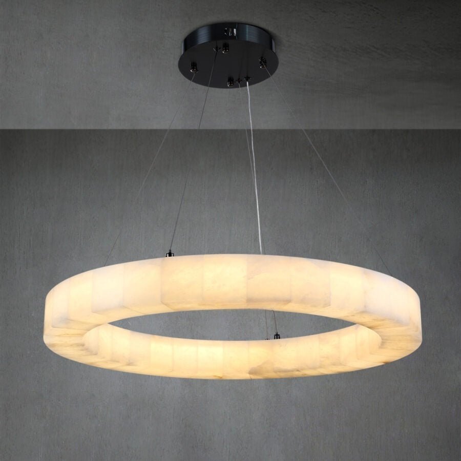 Rivaga Calcite Round Chandelier 31"40"60" - GILDLAMPS