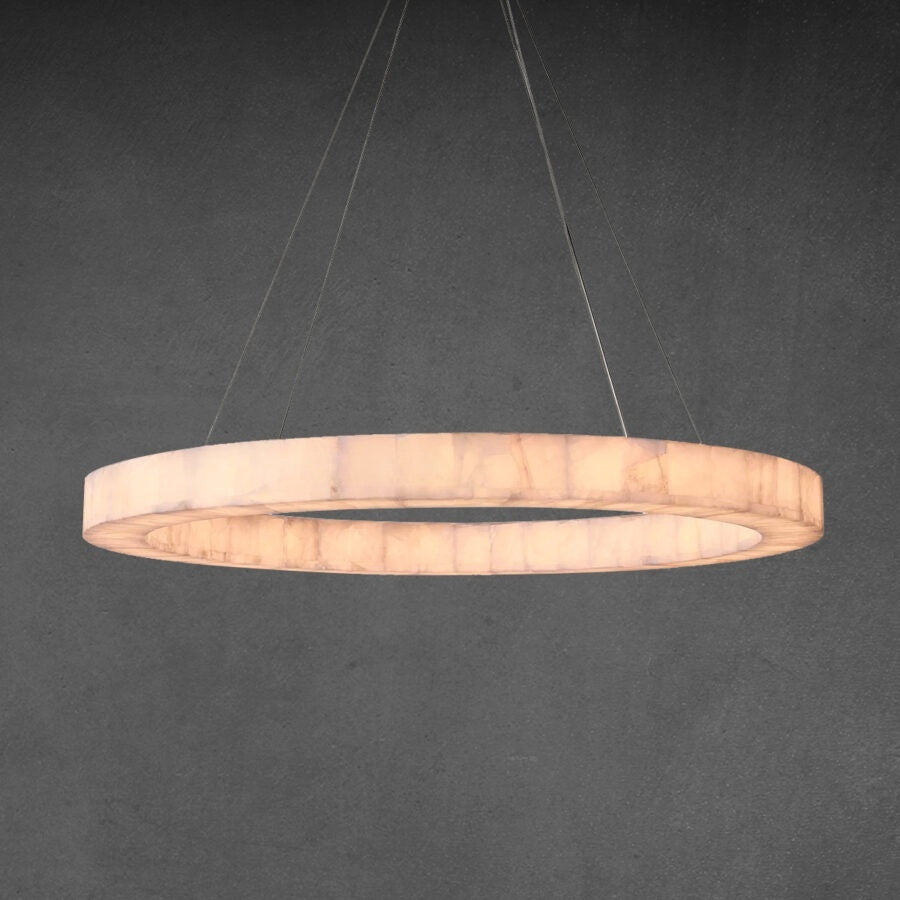 Rivaga Calcite Round Chandelier 31"40"60" - GILDLAMPS