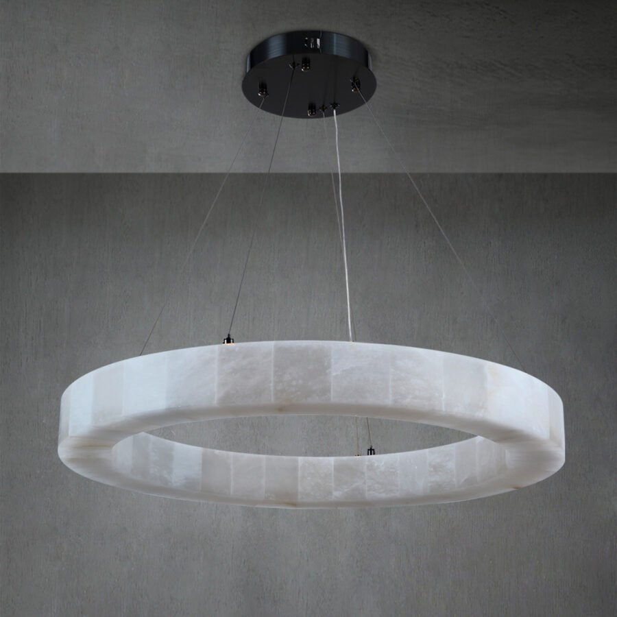 Rivaga Calcite Round Chandelier 31"40"60" - GILDLAMPS