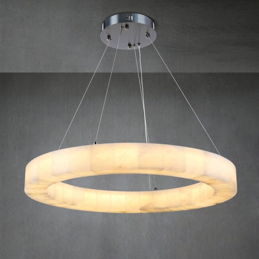 Rivaga Calcite Round Chandelier 31"40"60" - GILDLAMPS