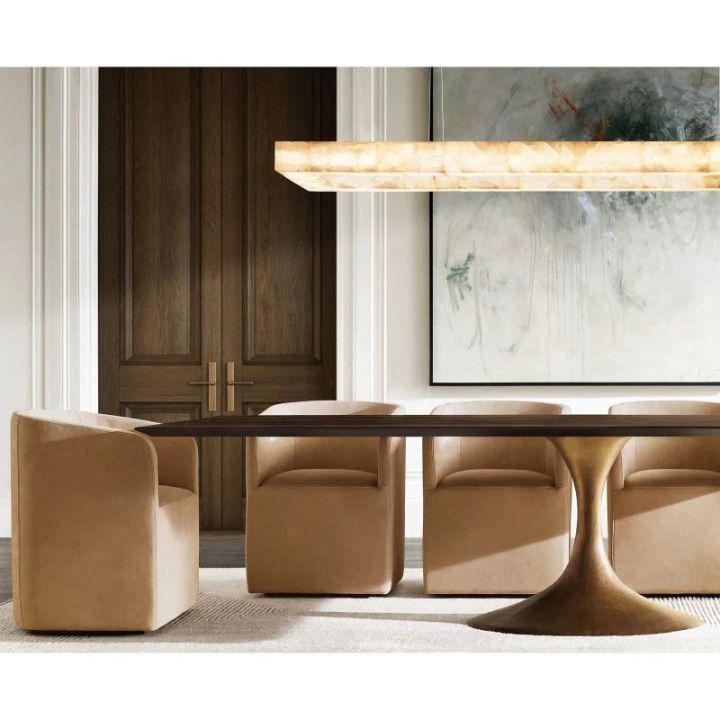 Rivaga Rectangular Calcite Chandelier 54"72'' - GILDLAMPS