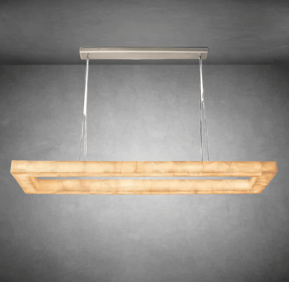 Rivaga Rectangular Calcite Chandelier 54"72'' - GILDLAMPS