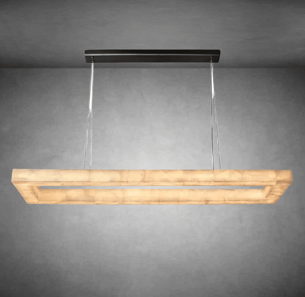 Rivaga Rectangular Calcite Chandelier 54"72'' - GILDLAMPS