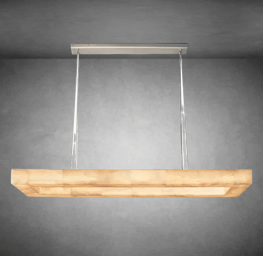 Rivaga Rectangular Calcite Chandelier 54"72'' - GILDLAMPS
