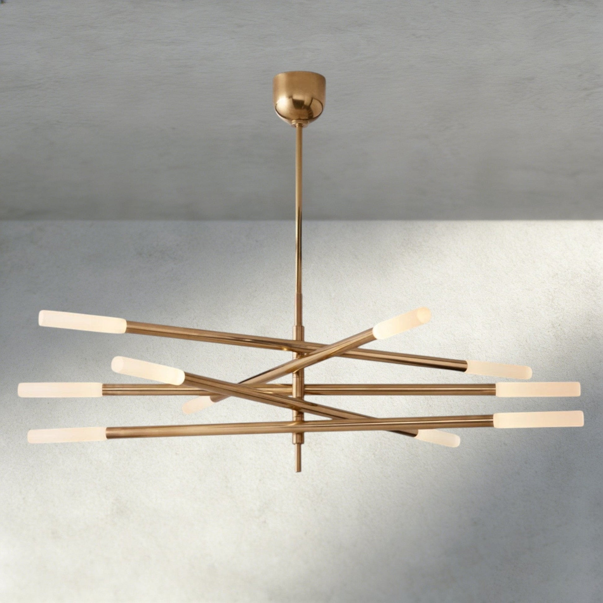 Roasi 10 - Light Mobile Etched Rod Chandelier - GILDLAMPS