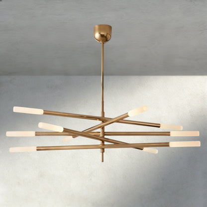 Roasi 10 - Light Mobile Etched Rod Chandelier - GILDLAMPS