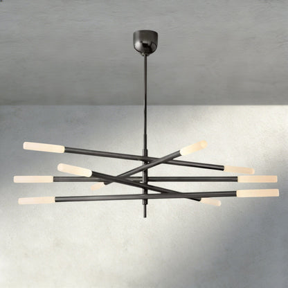 Roasi 10 - Light Mobile Etched Rod Chandelier - GILDLAMPS