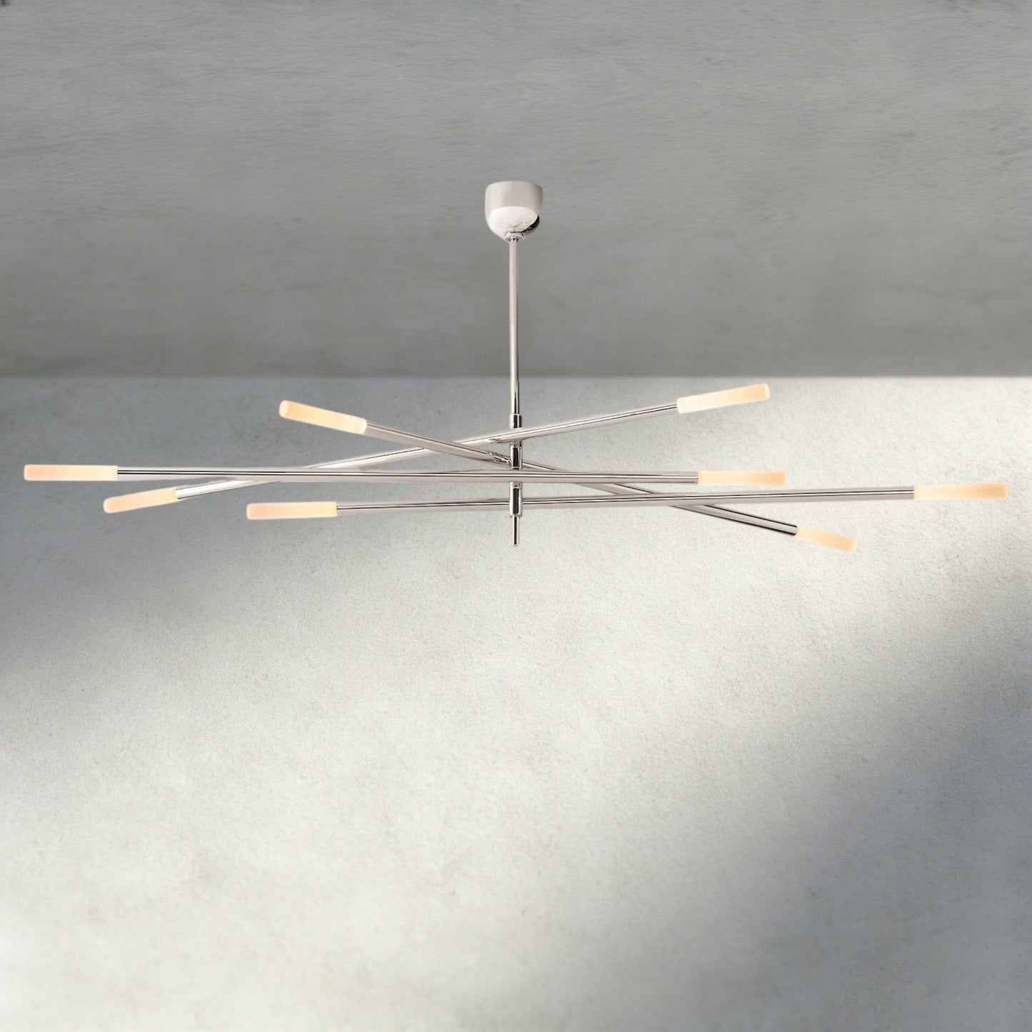 Roasi 8 - Light Mobile Etched Rod Chandelier 65", 80" - GILDLAMPS