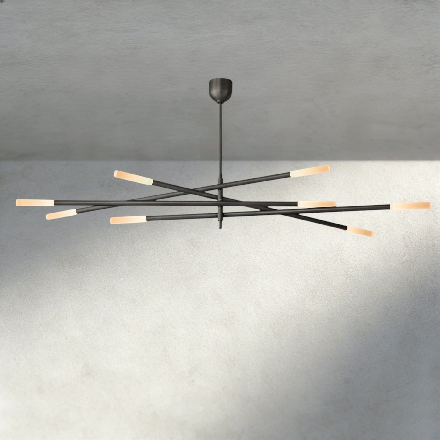 Roasi 8 - Light Mobile Etched Rod Chandelier 65", 80" - GILDLAMPS