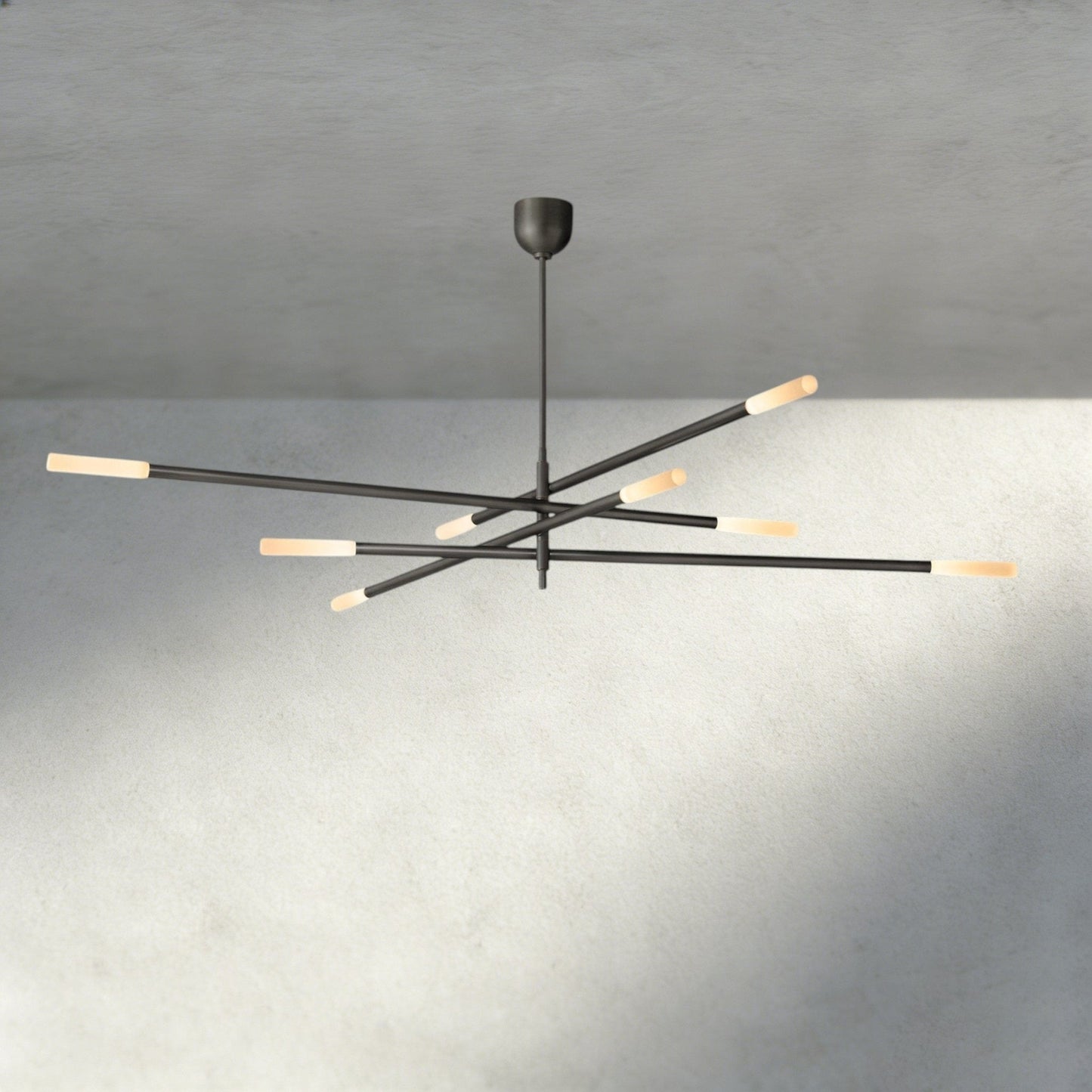 Roasi 8 - Light Mobile Etched Rod Chandelier 65", 80" - GILDLAMPS