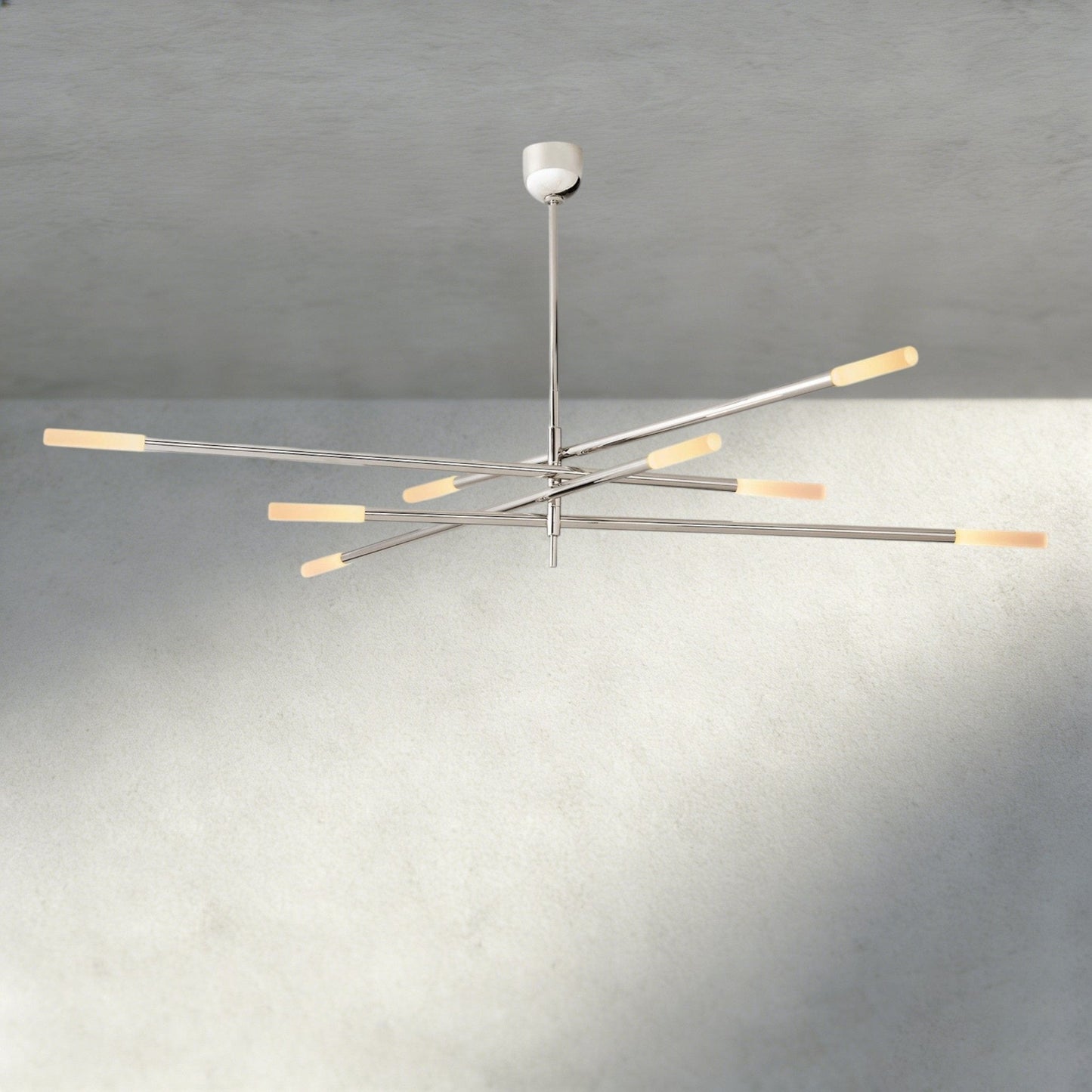Roasi 8 - Light Mobile Etched Rod Chandelier 65", 80" - GILDLAMPS