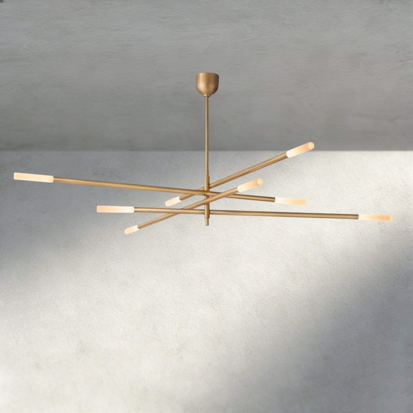 Roasi 8 - Light Mobile Etched Rod Chandelier 65", 80" - GILDLAMPS