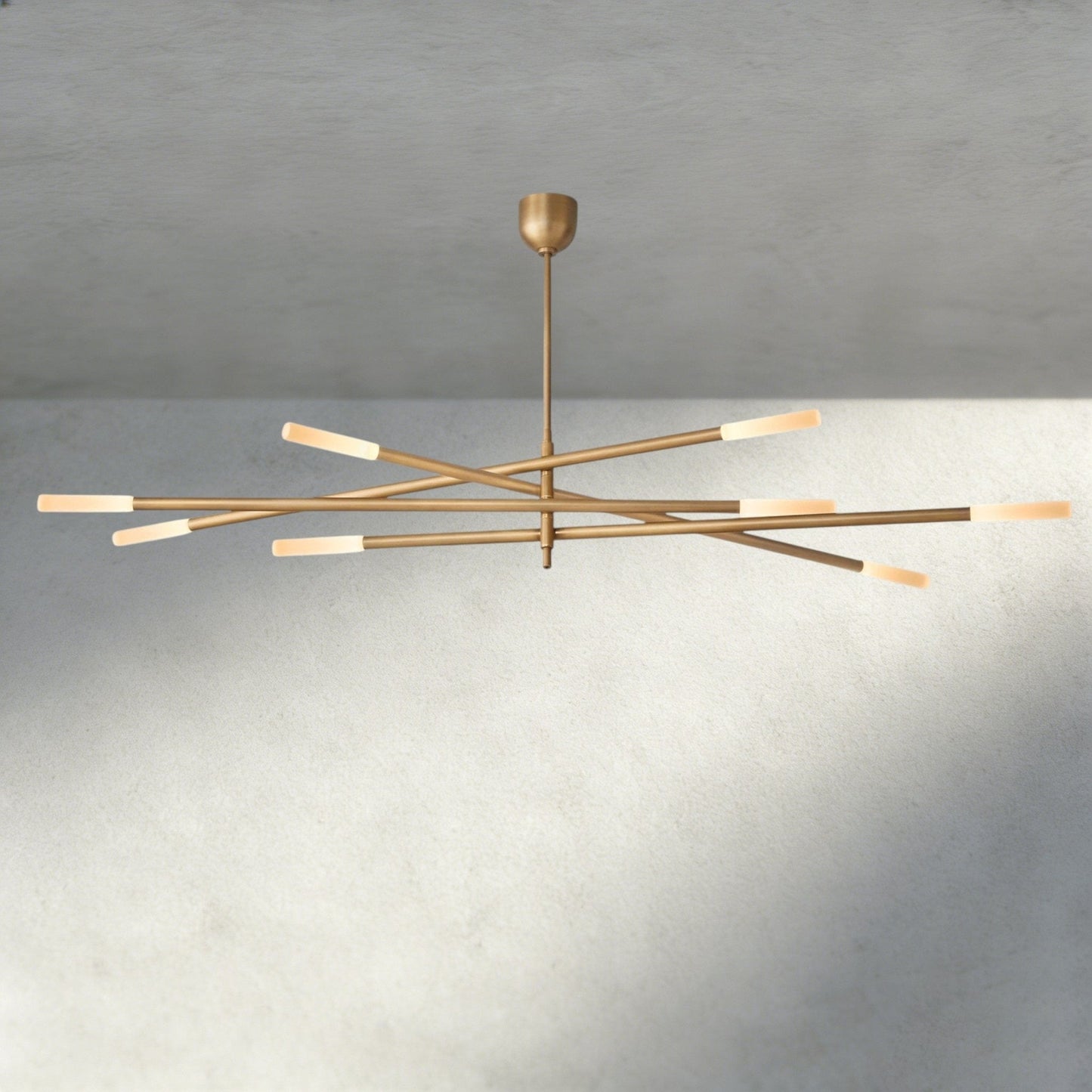 Roasi 8 - Light Mobile Etched Rod Chandelier 65", 80" - GILDLAMPS