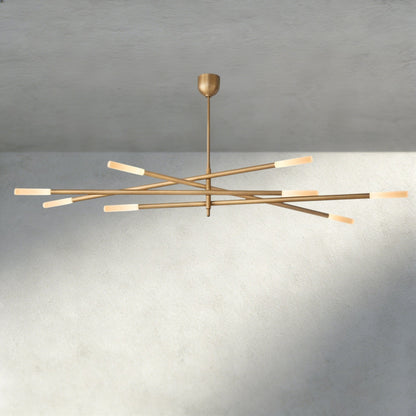 Roasi 8 - Light Mobile Etched Rod Chandelier 65", 80" - GILDLAMPS