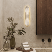 Rowan Modern Alabaster Wall Sconce 20"H, 28"H - GILDLAMPS