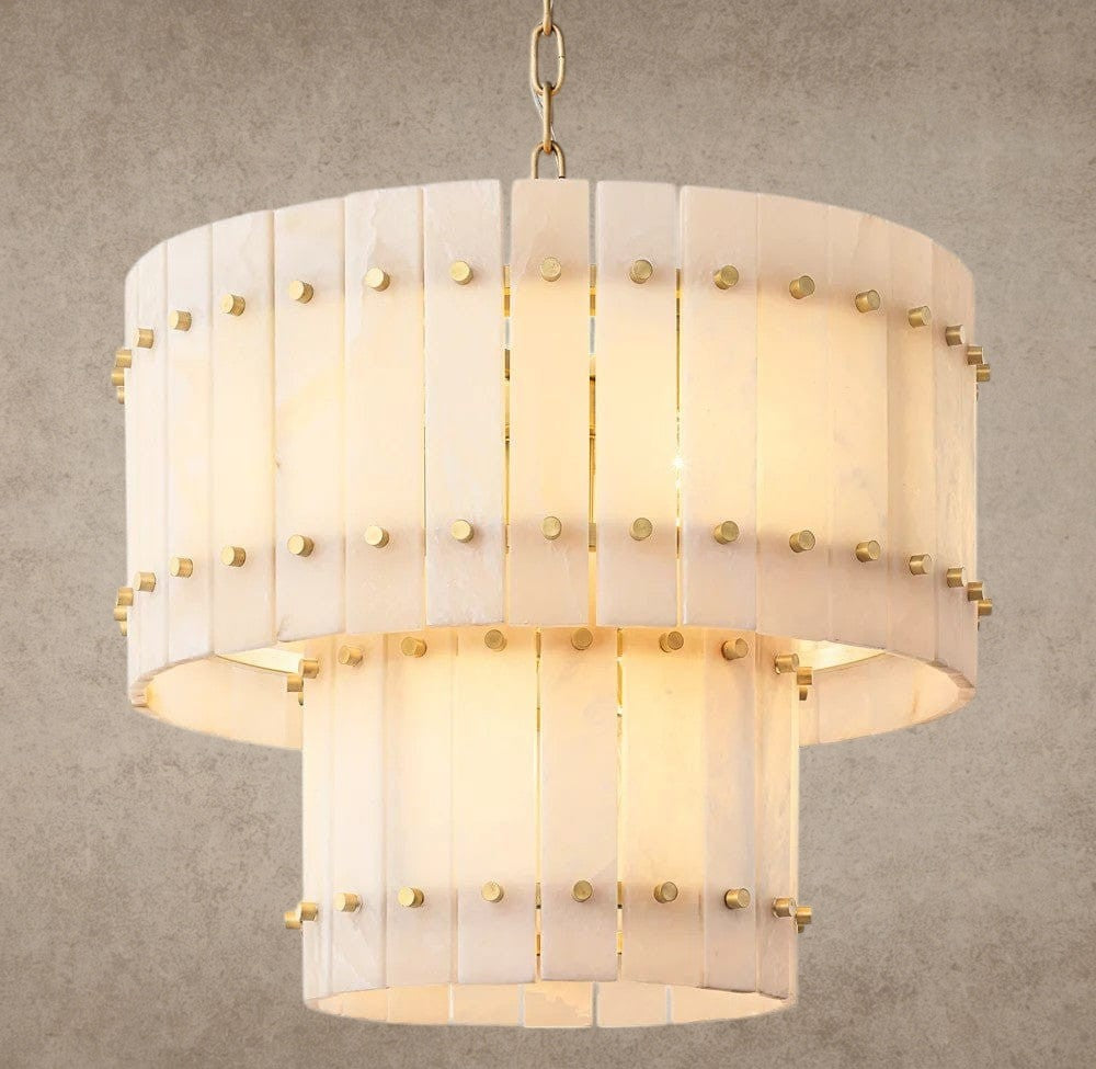 San Marco Alabaster Round Tiered Chandelier 22 inch, 37 inch, 48 inch, 60 inch
