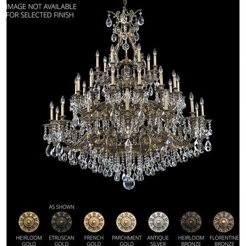 Saphie 35 Light Chandelier Florentine Bronze Heritage Crystal - GILDLAMPS
