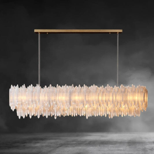Selenite Layer Rectangular Pendant - GILDLAMPS