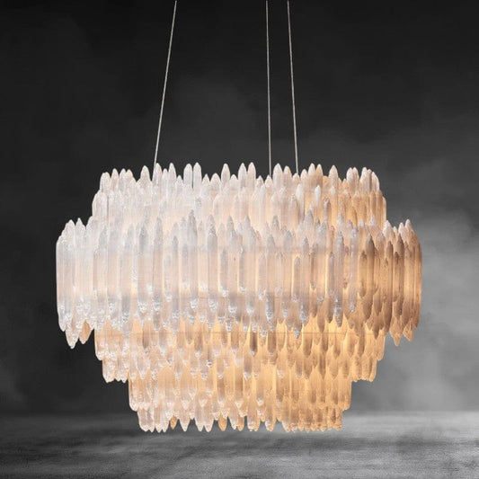 Selenite Layer Round Pendant - GILDLAMPS