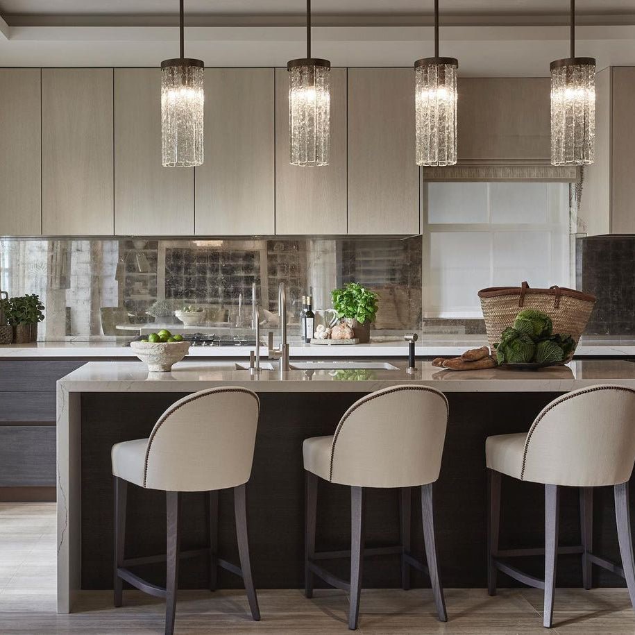 Seline Textured Glass Kitchen Island Pendant Light - GILDLAMPS