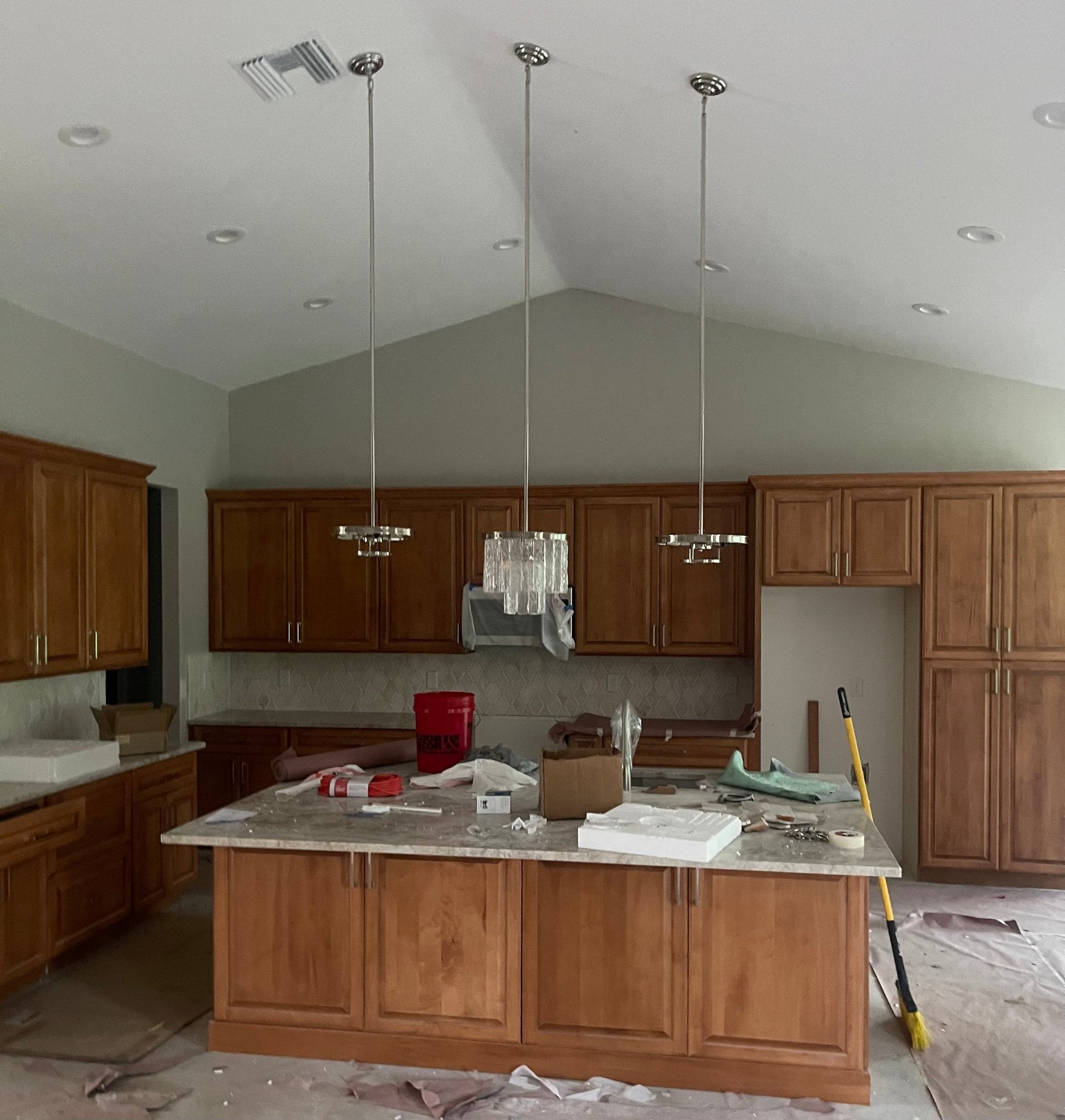 Seline Textured Glass Kitchen Island Pendant Light - GILDLAMPS