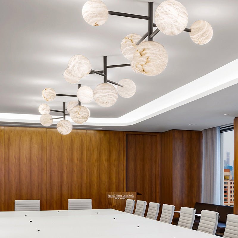 Sian Modern Sphere Delight - Modern Artistic Alabaster Pendant Light - GILDLAMPS