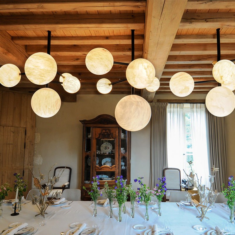 Sian Modern Sphere Delight - Modern Artistic Alabaster Pendant Light - GILDLAMPS