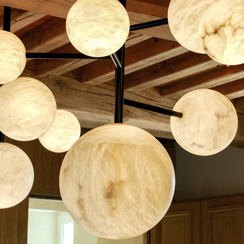Sian Modern Sphere Delight - Modern Artistic Alabaster Pendant Light - GILDLAMPS