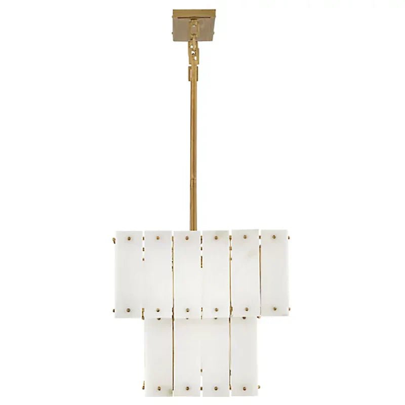 Simone Alabaster Linear 2-Tier Chandelier - GILDLAMPS